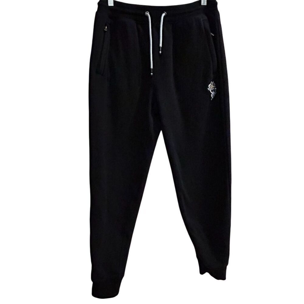 GOAT USA Men's Black Sweatpants Size L Elastic Waist Zipper‎ Pocket